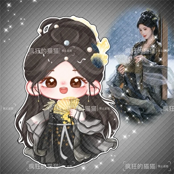 原创鞠婧祎锦鲤抄舞台造型中国风亚克力立牌钥匙扣摆件