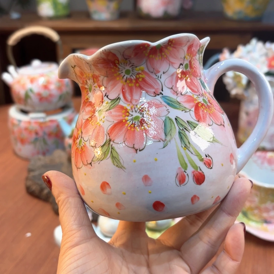 瓷片景德镇手绘高温釉下彩陶瓷茶具