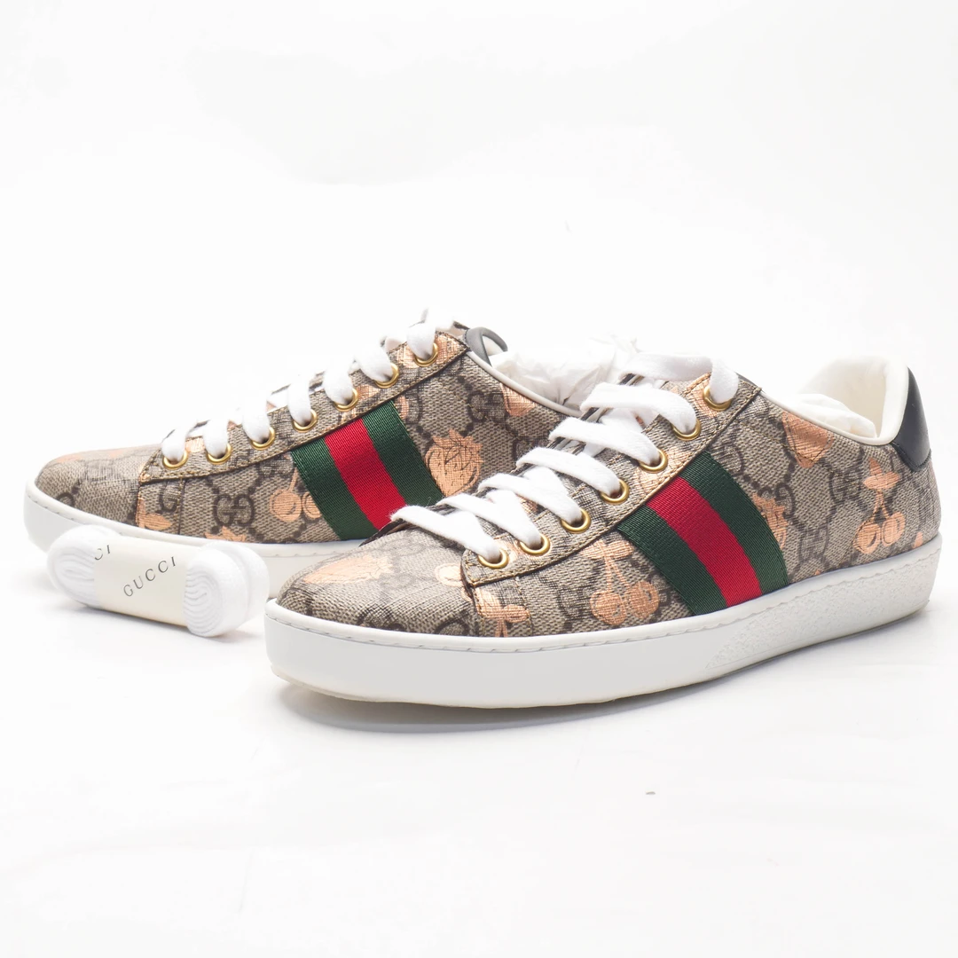 未使用 GUCCI/古驰 /35.5/金色水果满印板鞋