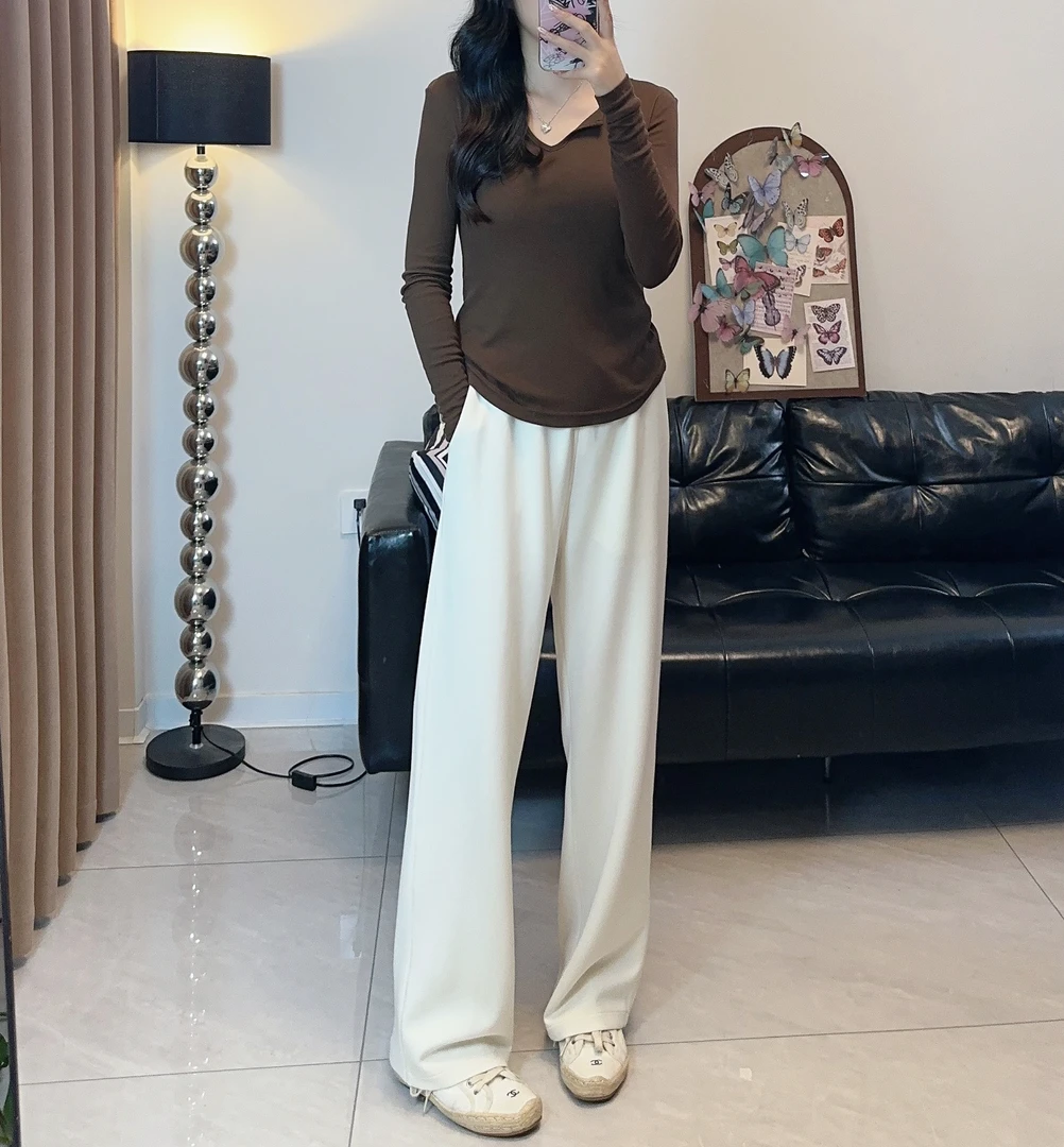 《YI YI 》Lu家 扎染直筒裤高腰休闲裤双腰头裤子打底秋季