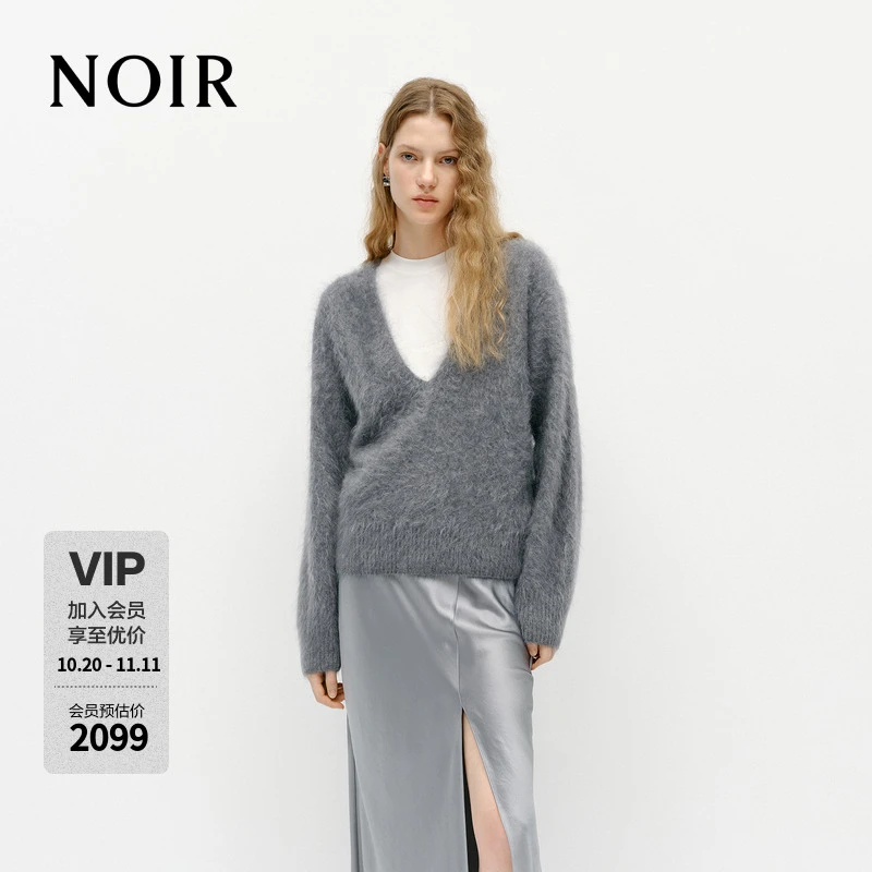 【NOIR系列】MOCO毛衣2025春新品阿尔巴斯绒山羊绒拉毛MBE1SWT063