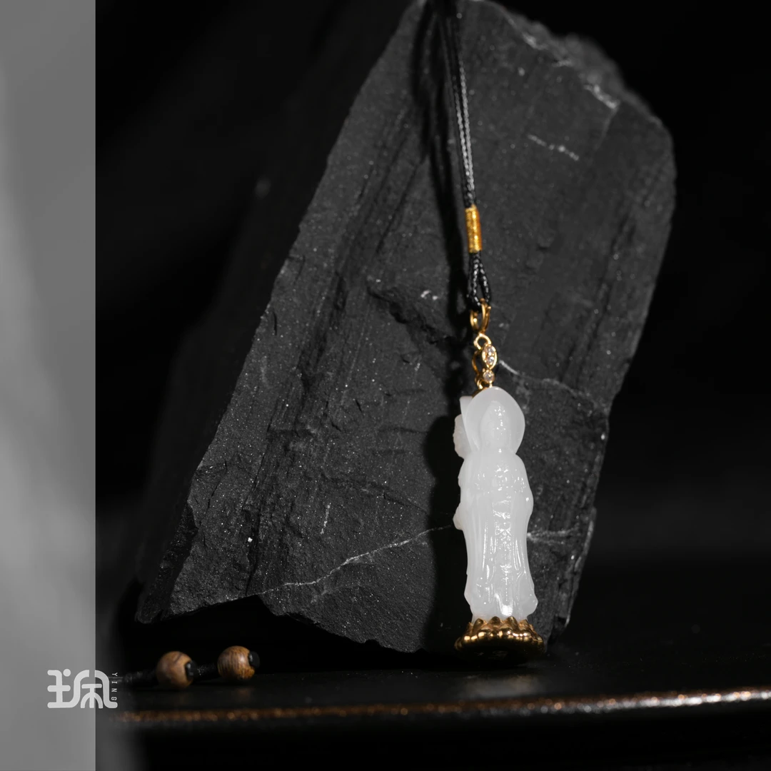 三面|和田玉*项链*18K金镶嵌QXB24090150多样性发其一