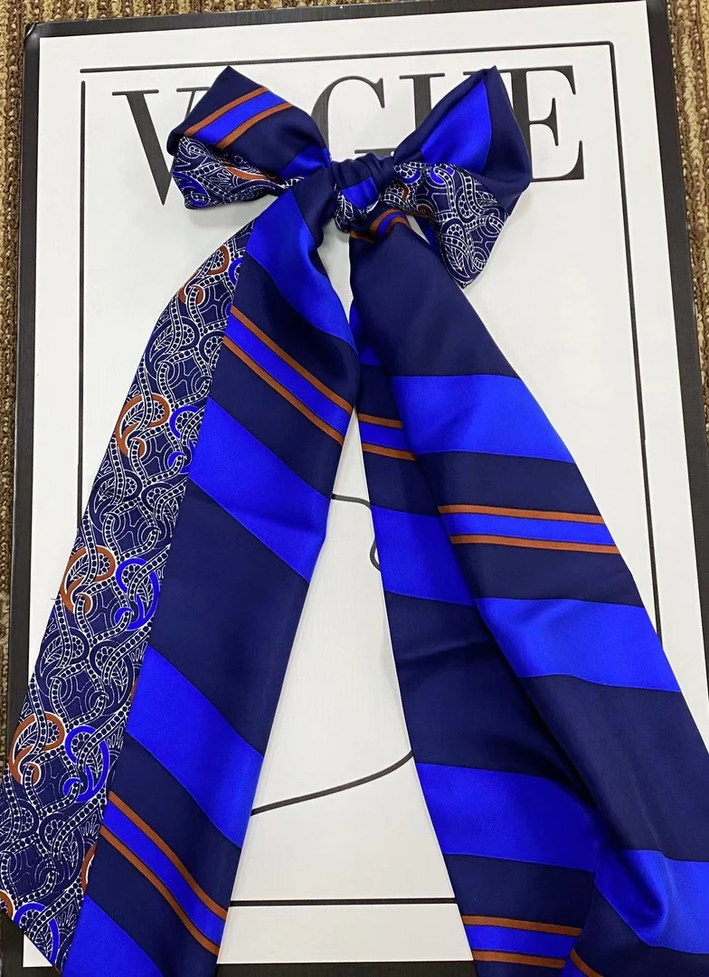 藏青腰果飘带丝巾披肩