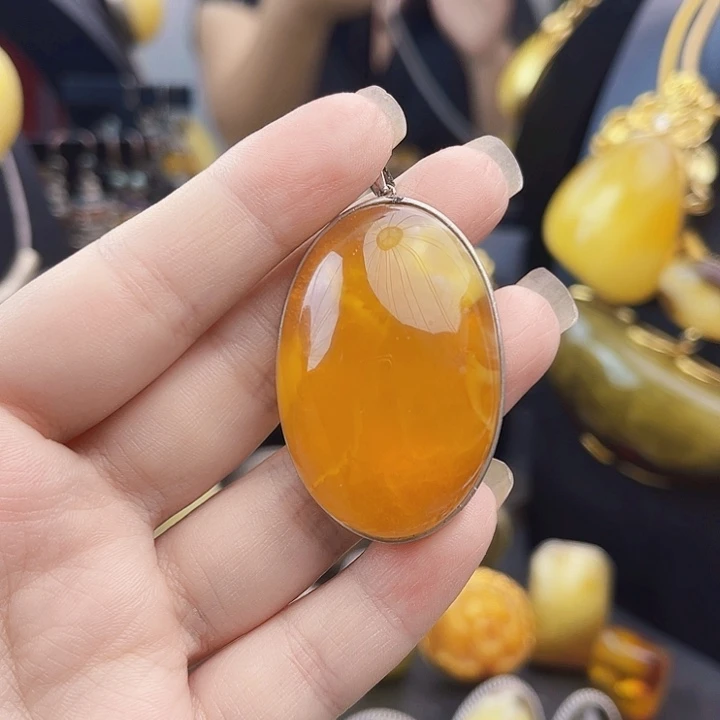 琥珀银S925镶嵌裸石