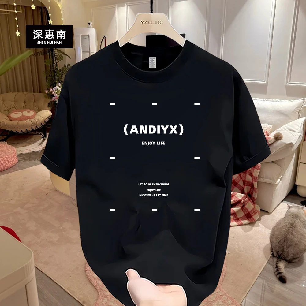 深惠南美式痞帅重磅纯棉短袖T恤青年男女款夏季ins潮牌圆领上衣