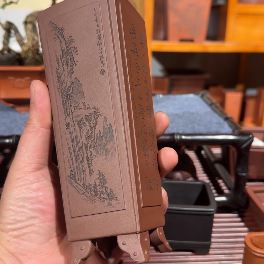 玩***厅紫砂花盆原矿紫泥