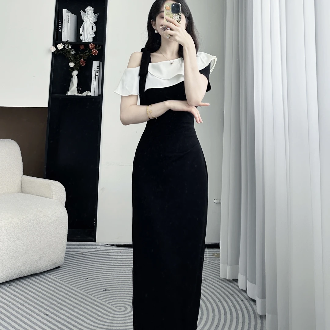 拉夏贝尔25夏女装洋气时髦气质通勤收腰显瘦短袖连衣裙 10443 LSC