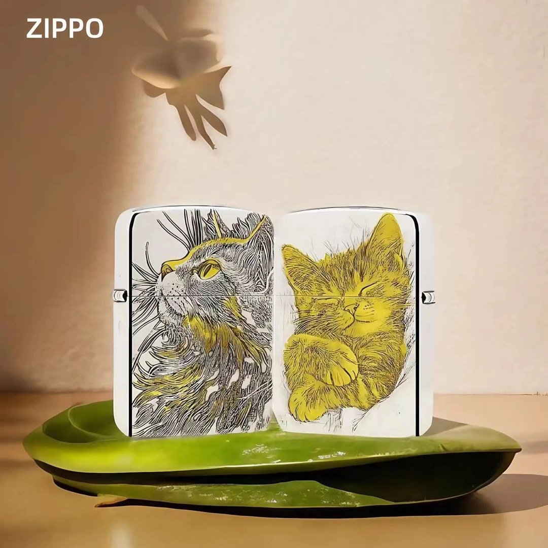 ZIPPO打火机【1941仰望星空】凝视之猫睡猫金银色原装正品男士DYJ1