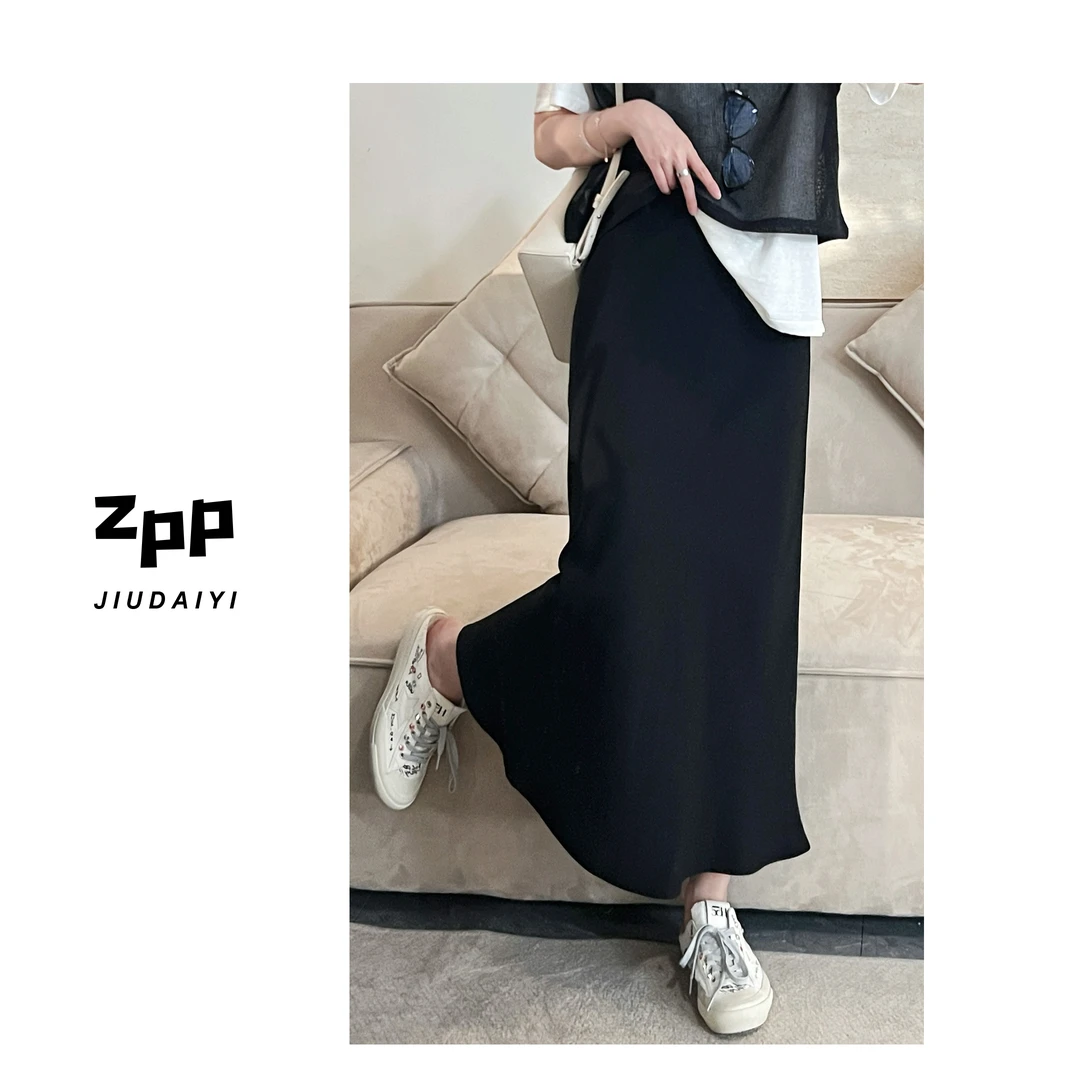 玖黛衣现货【私服裙】新款夏季纯色遮肉纯色显瘦半身裙QZP41048