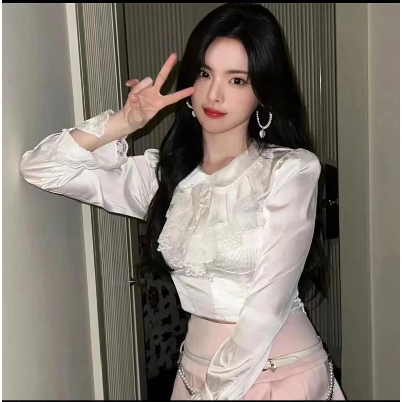 LeFame/拉飞姆2023春【杨超越同款】鱼骨白衬衣LF23C21Q01W155