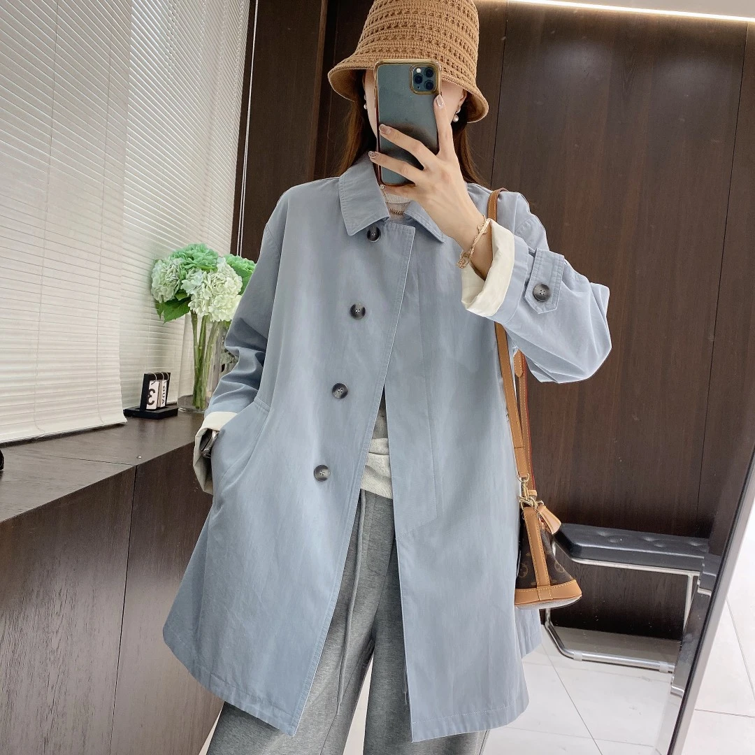 IMFLY金小金自制女装 风衣DYW8652春季休闲宽松一手长大衣外套女