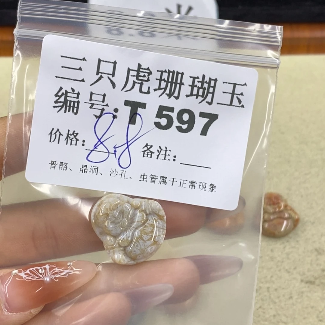 硅化珊瑚（珊瑚玉）1足银镀金镶嵌江*