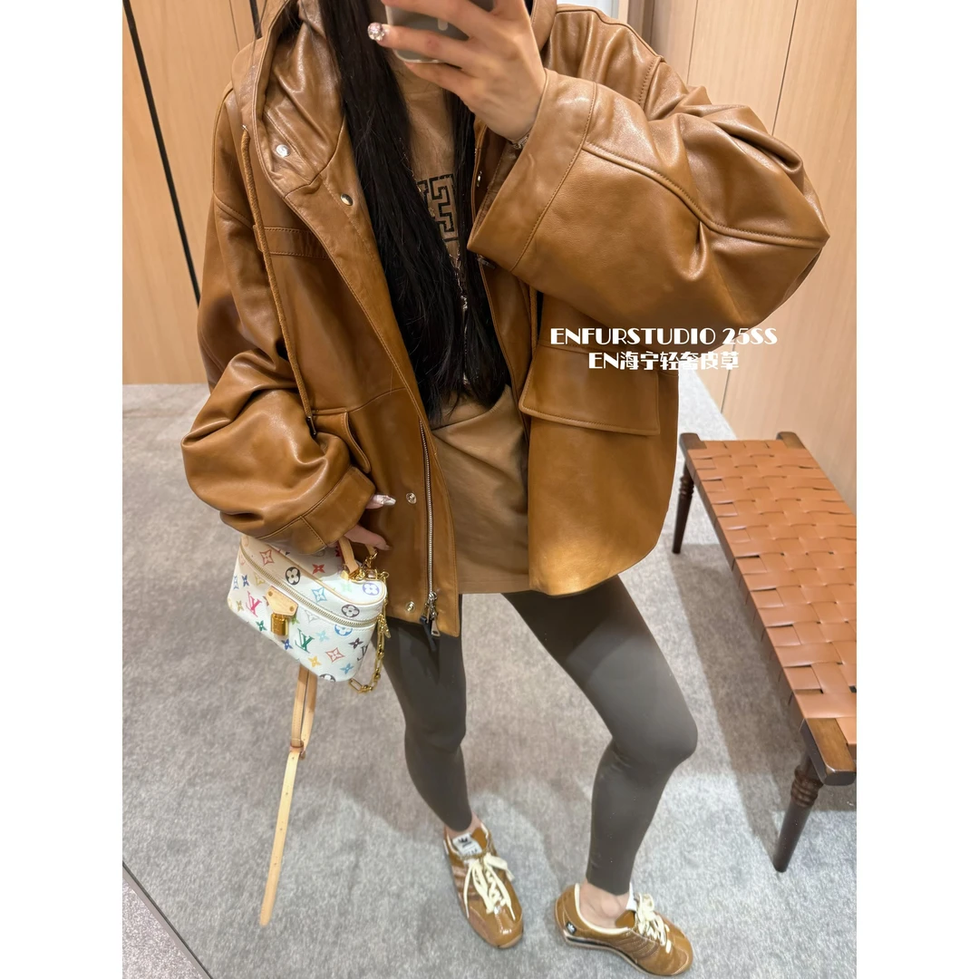 EN 2025/SS | 焦糖布丁 设计师款绵羊皮皮衣外套GG25002-A