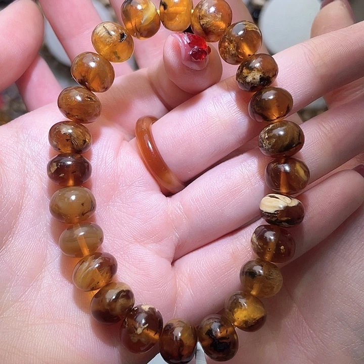 琥珀未镶嵌裸石抚顺琥珀10花蜡