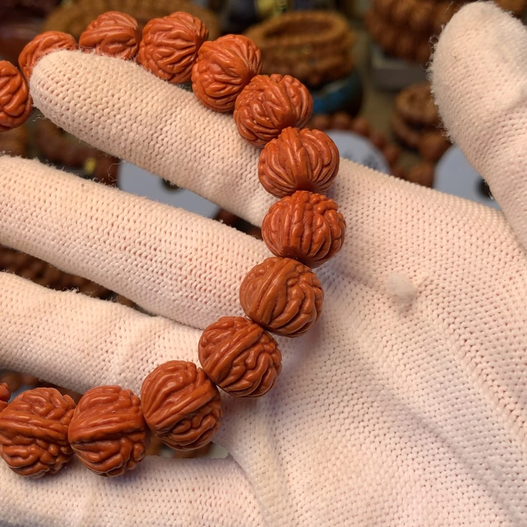 ο***◤手串桃核秦岭龙纹