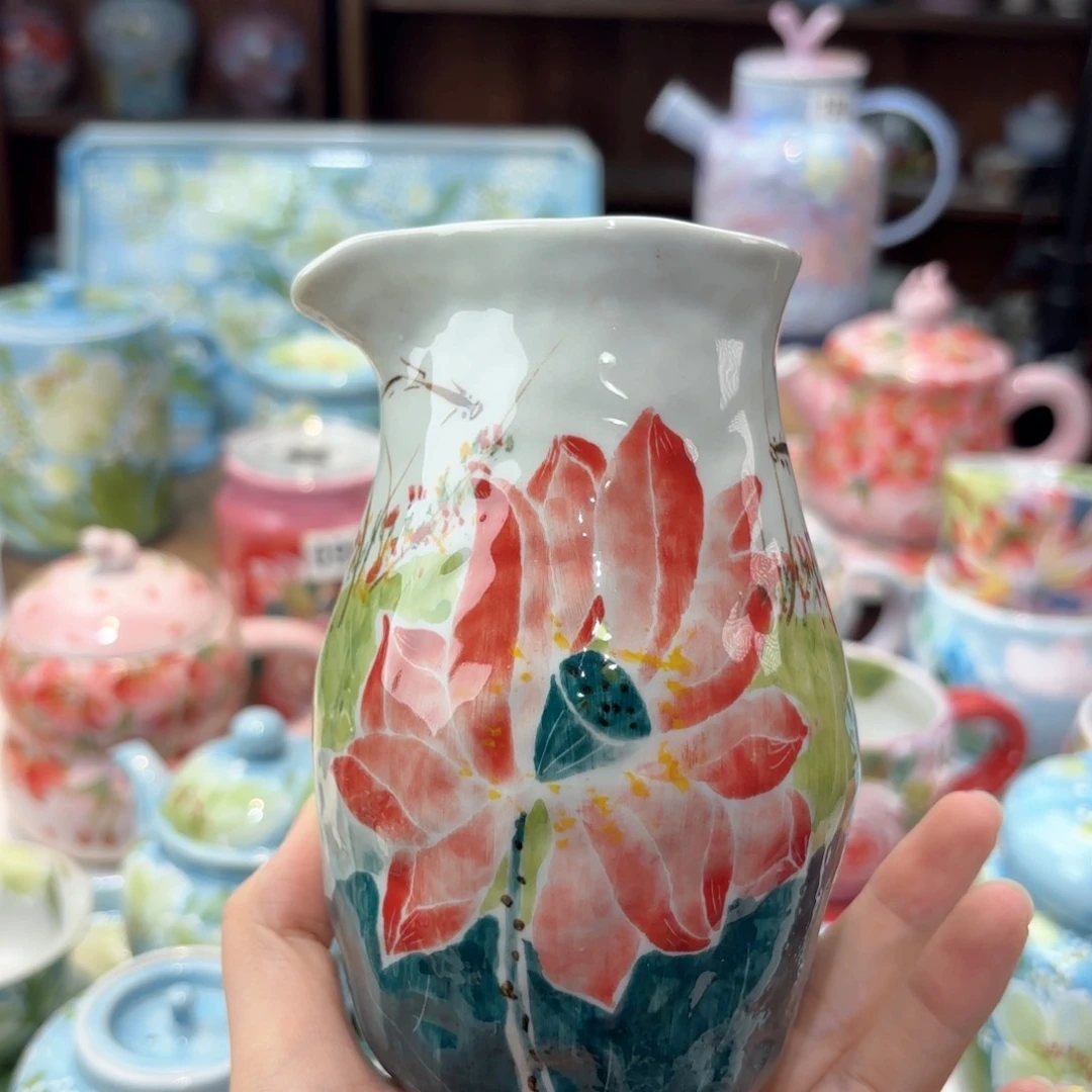 景德镇手绘高温釉下彩陶瓷茶具