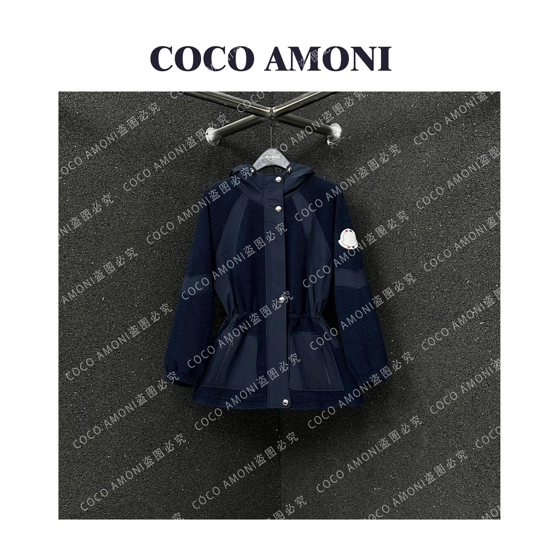 秋冬款时尚新款防风保暖上衣连帽拉绳收腰显瘦毛衣外套ZQ562