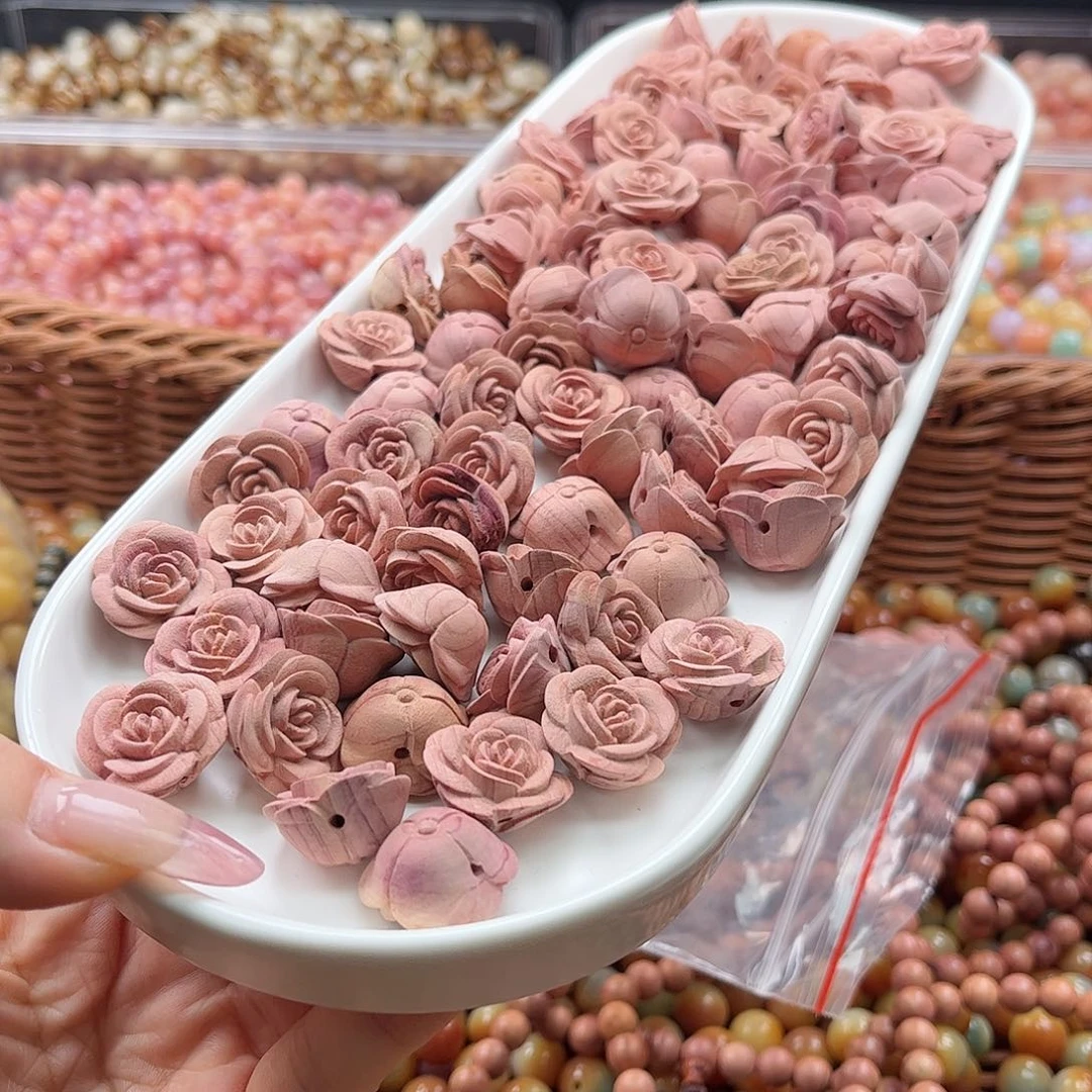 白玉菩提吊坠c20mm/3颗玫瑰花血柏