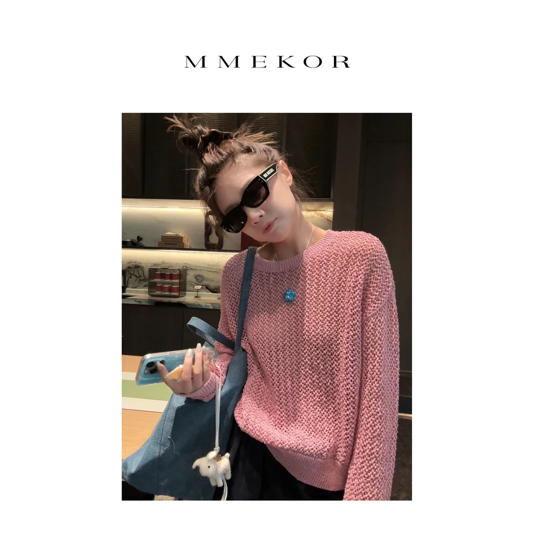 MMEKOR“淡颜如玉”针织衫 2025新款活力常青藤简约上衣 89552