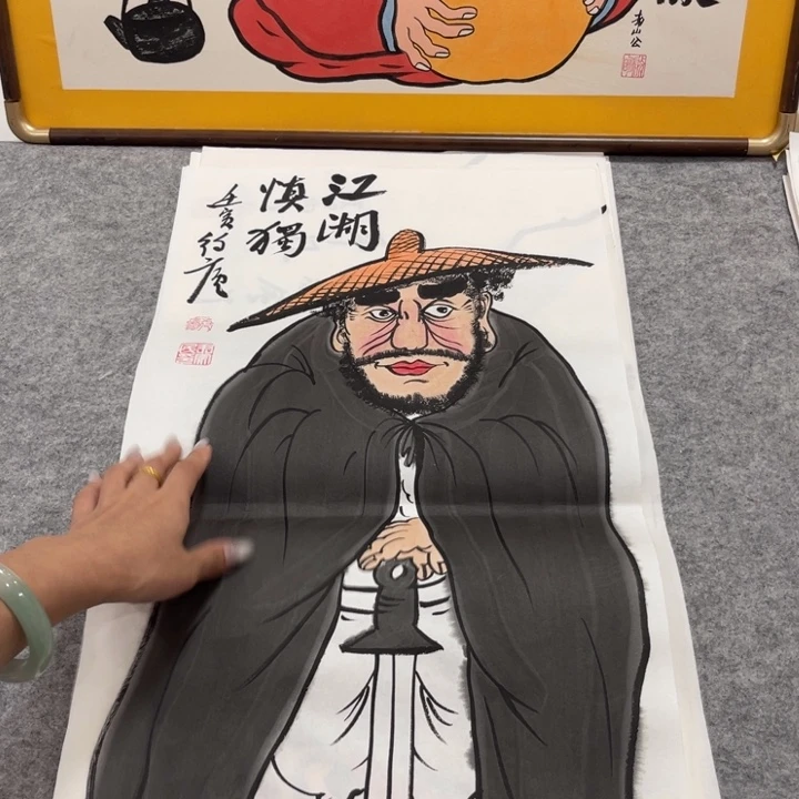 国画手绘禅意画一物一拍