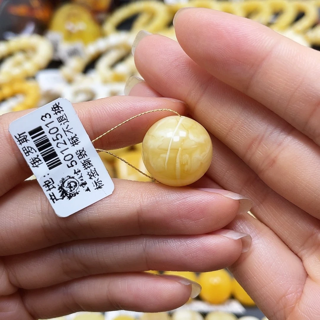 未镶嵌蜜蜡裸石圆珠17.1mm
