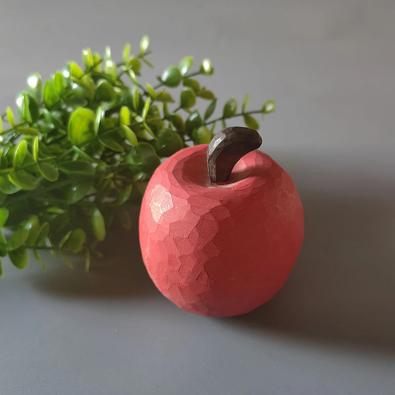 平安果纯手工实木雕刻木质工艺品创意家居物件客厅办公室桌面摆件