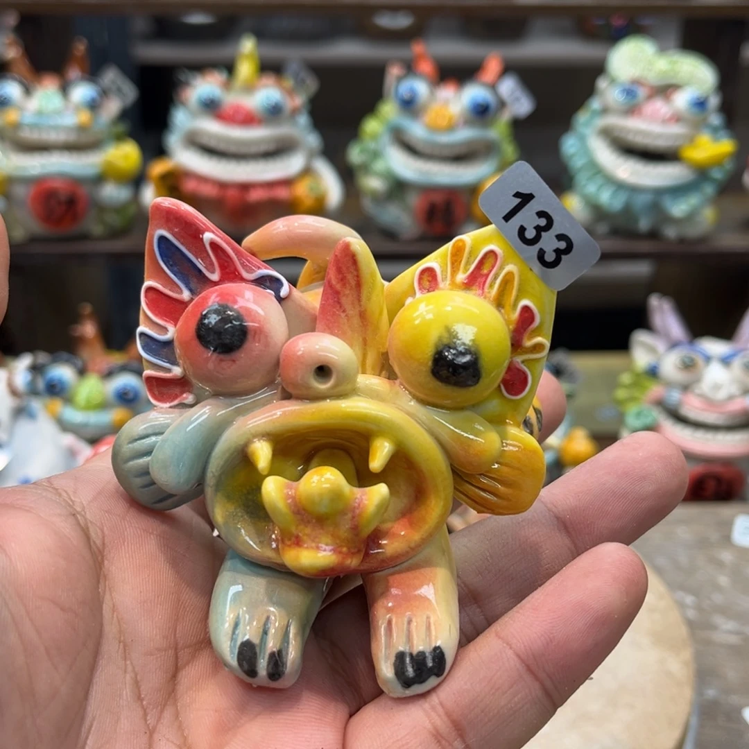 摆件纯手工抽象陶瓷摆件微瑕133