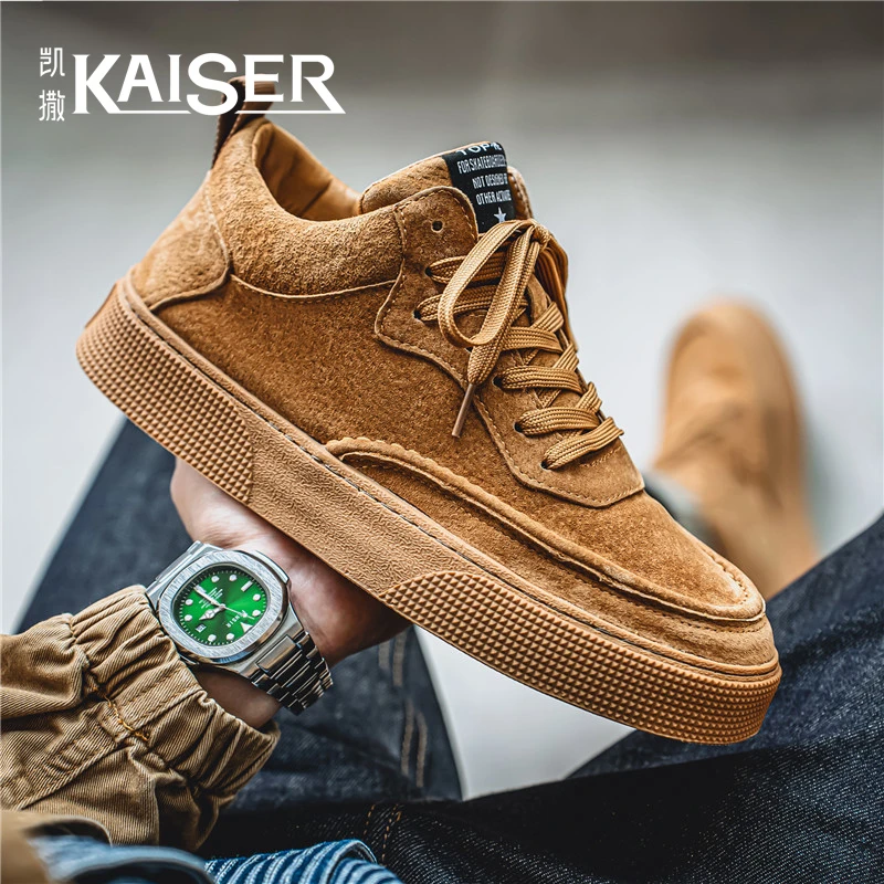 凯撒官方正版秋季男鞋英伦风复古低帮运动鞋耐磨防滑软底休闲板鞋