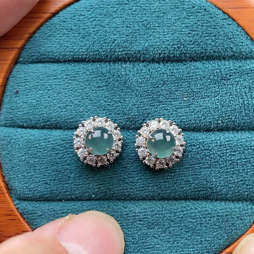 【闪购商品】翡翠耳饰银S925镶嵌?****?兮兮