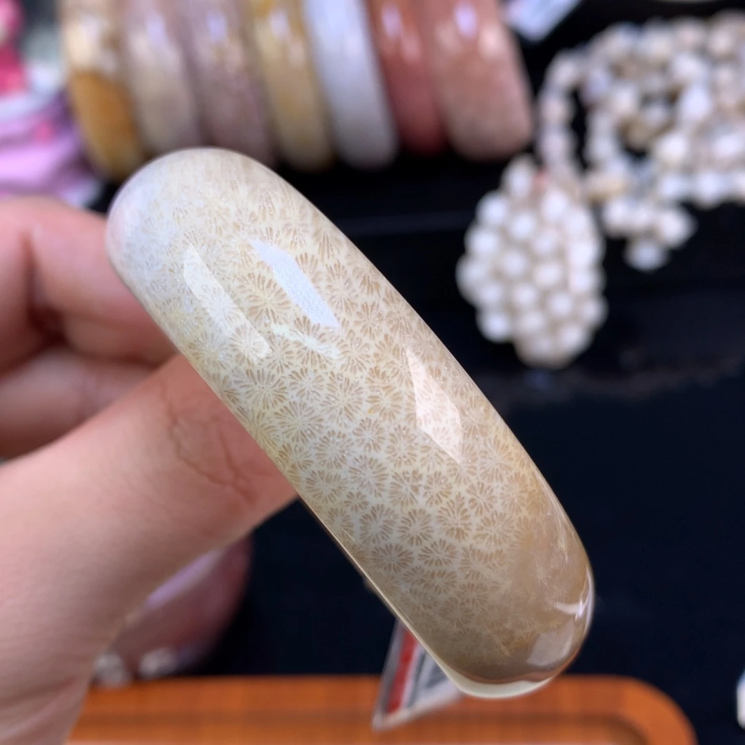 硅化珊瑚（珊瑚玉）未镶嵌颈饰78号53.8圈枫叶