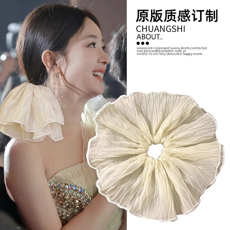 欧美风女复古宫廷轻职风发圈发绳夏季超仙薄雾少女风