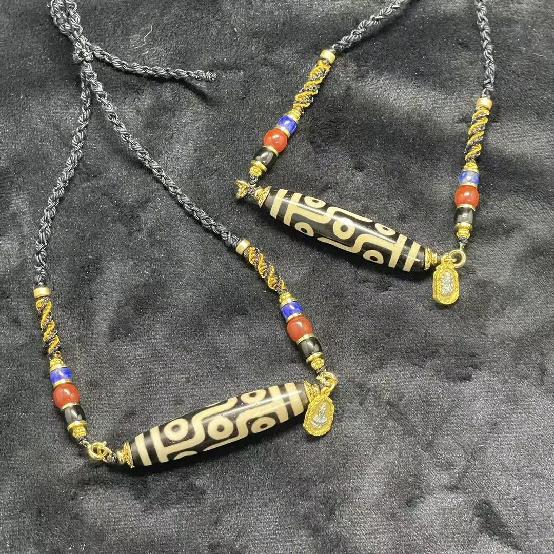 【五周年精选】7 H69612-玛瑙DIY脖挂（九眼）-多样性发其一-58*12mm