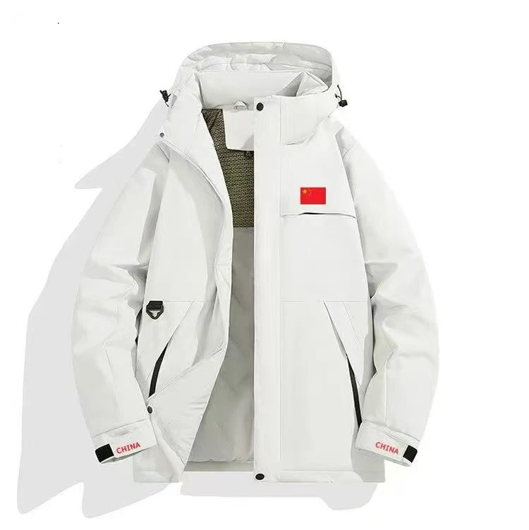 2025新户外运动加棉冲锋衣国服长绒棉石墨烯发热三防棉服男女同款