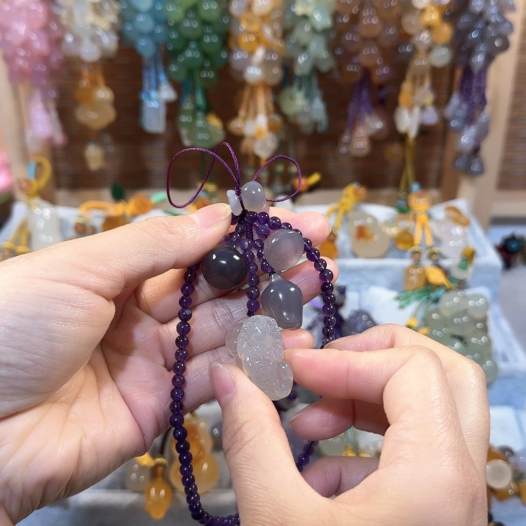 玛瑙/玉髓手机挂件未镶嵌