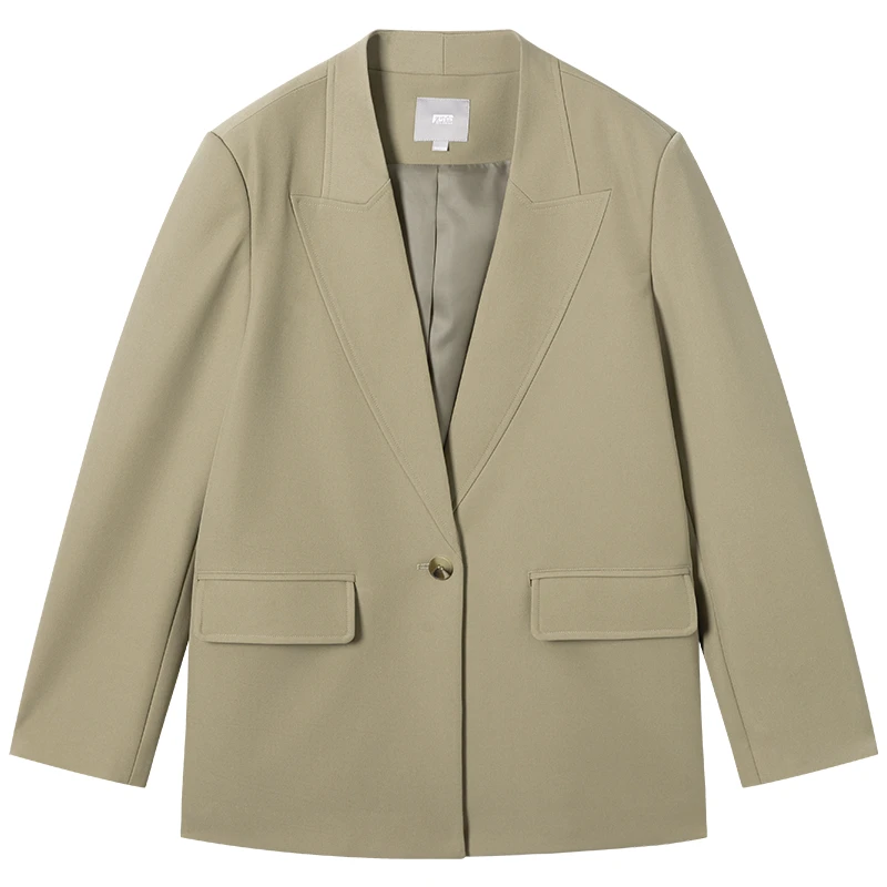 对白法式枪驳领正肩西装外套通勤小西服DYZB-FDX053