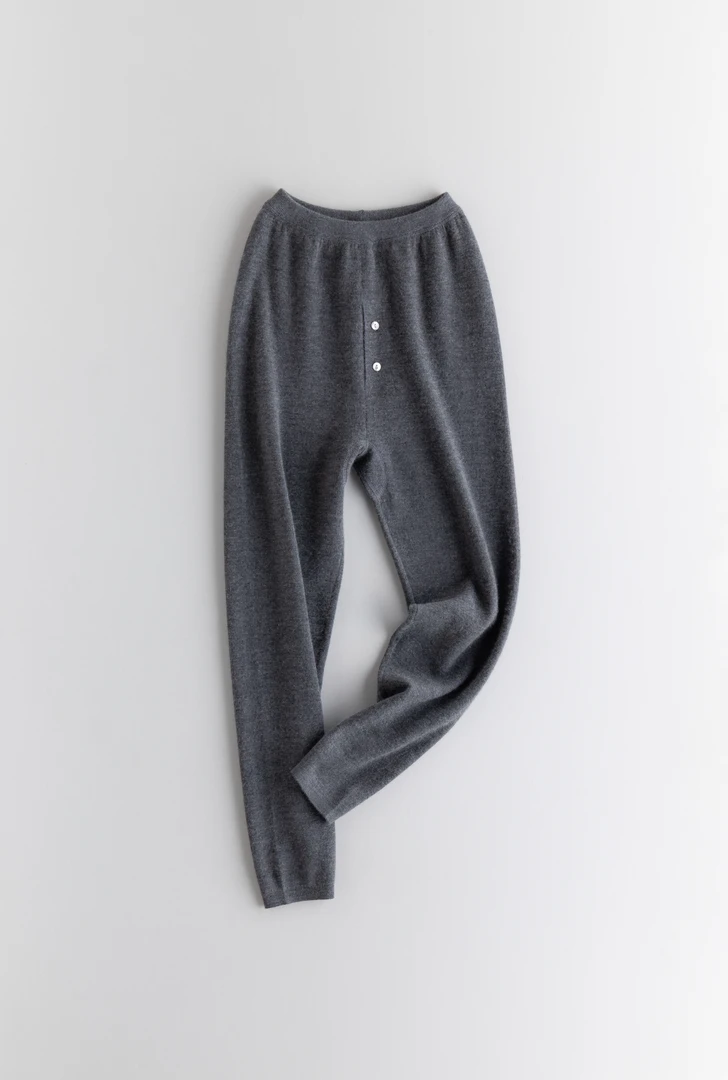 秋冬新款男士100%山羊绒精纺68支空气层加厚羊绒裤