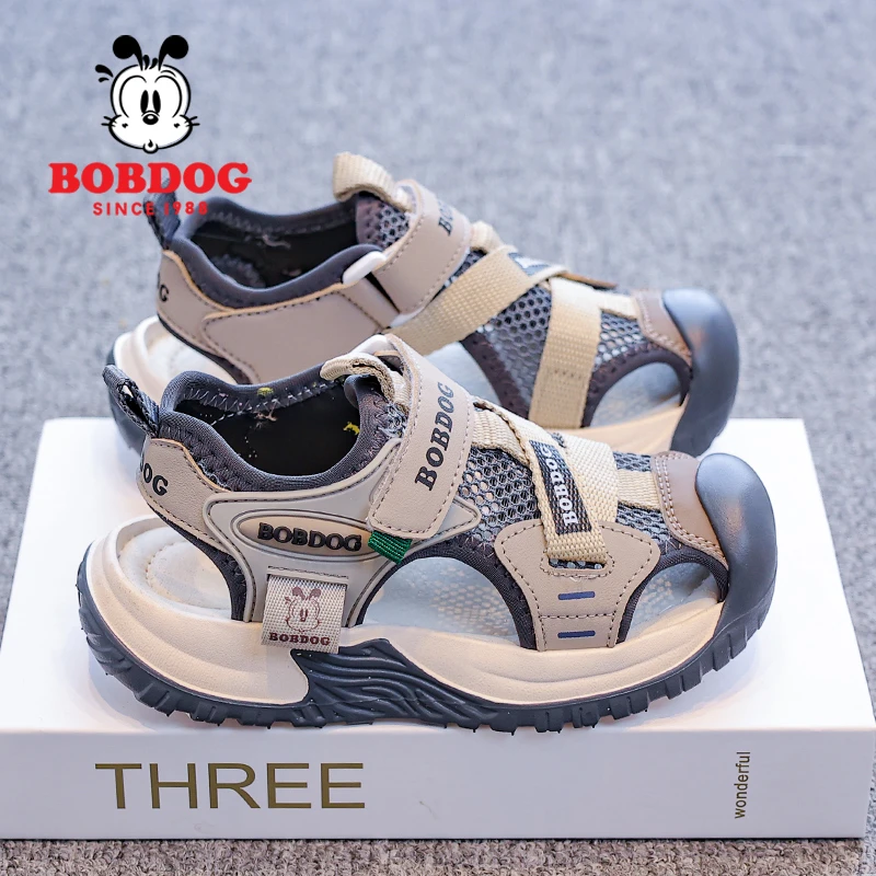 Bobdog/巴布豆沙滩鞋儿童凉鞋2025夏季镂空男女童运动凉鞋涉水鞋