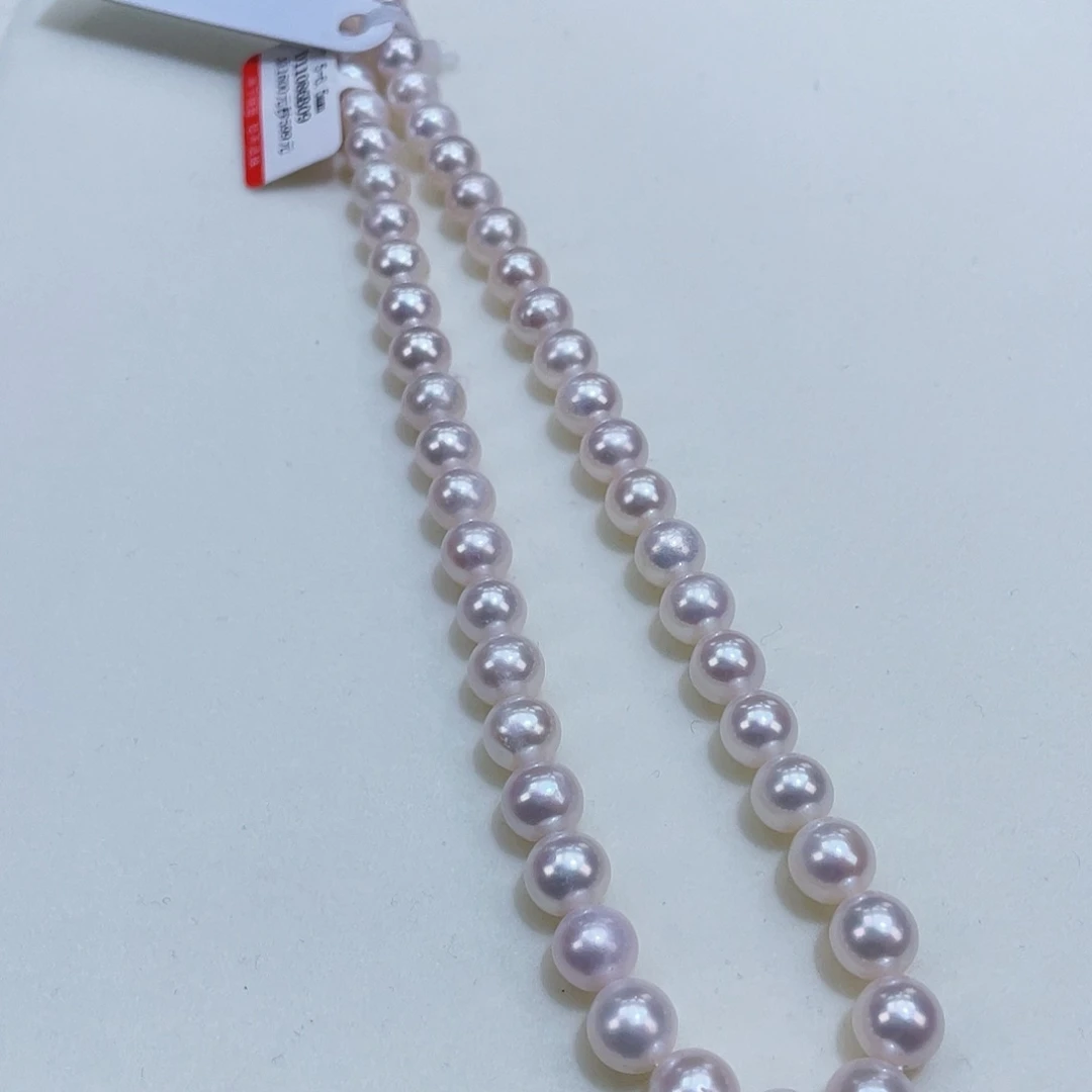 淡水珍珠颈饰银S925镶嵌7.5/8.5极光樱花粉捡漏