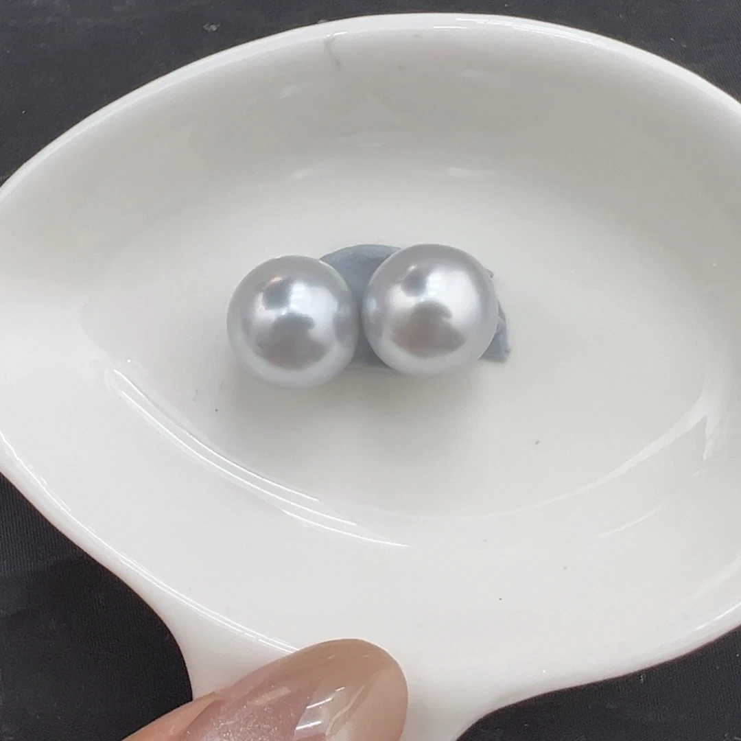 未镶嵌海水珍珠11mm奶奶灰对珠