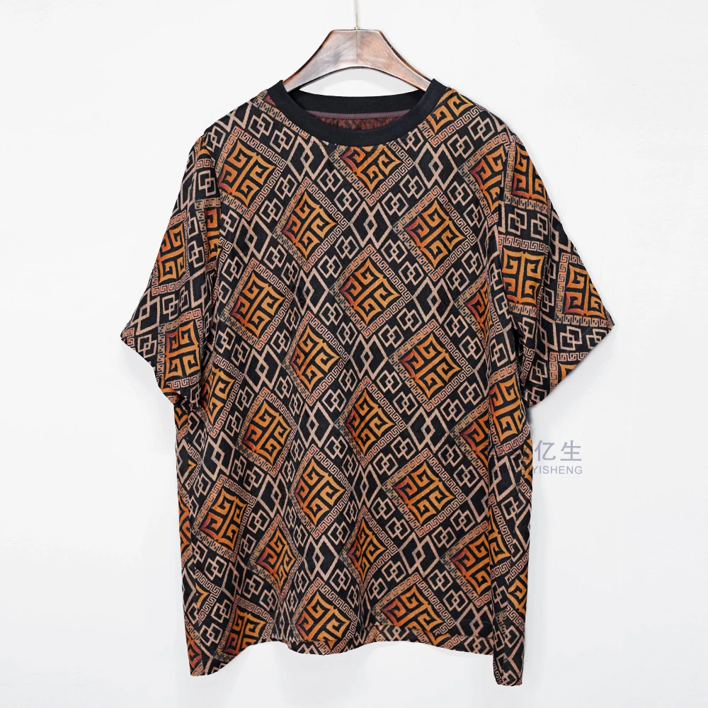 盛夏！香云纱绞萝百搭圆领夏季T恤休闲宽松半袖透气女装衬衫X3191