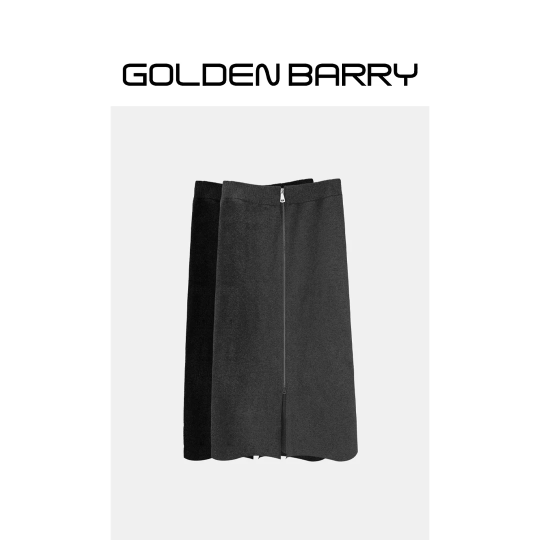 GOLDENBARRY【福 利】314033拉链毛织半裙/微瑕
