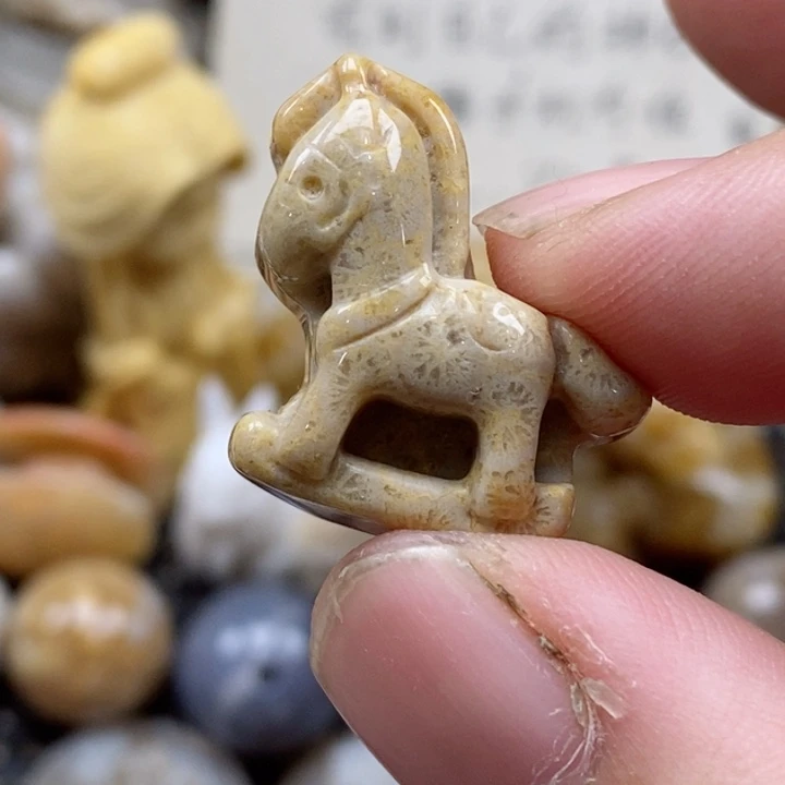 颈饰未镶嵌硅化珊瑚（珊瑚玉）小