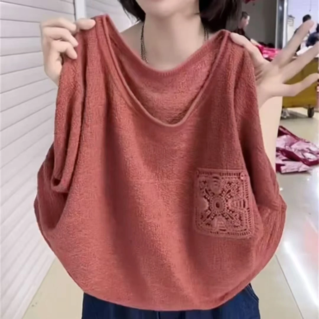 短袖常规款纯色修身型百搭初恋风《手工编花兜》