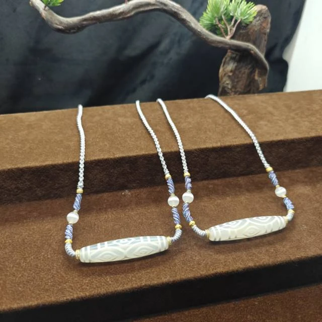 【曹掌柜精选】7 H94081-玛瑙DIY脖挂（龙六眼）多样性发其一57*13mm