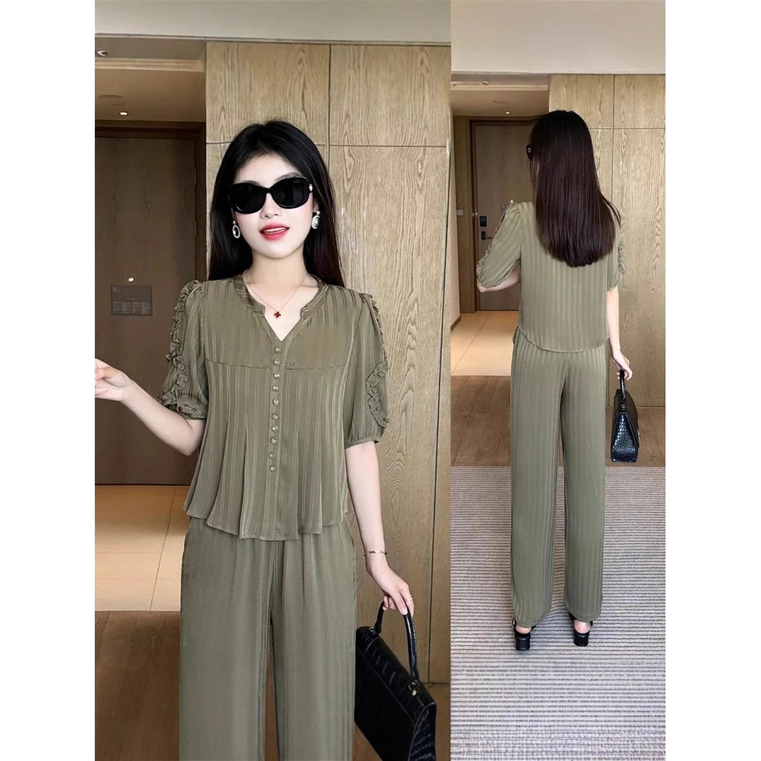 （BB26）2025夏季新款宽松减龄气质薄款洋气休闲两件套