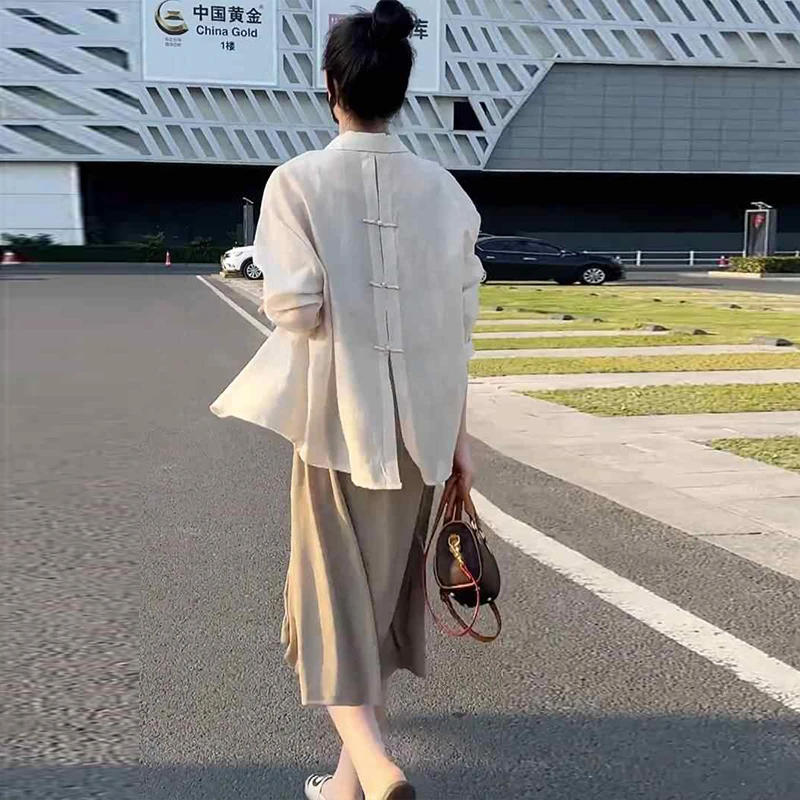 防晒衬衫轻薄韩版设计感上衣开衫吊带裙套装夏季洋气减龄两件套装