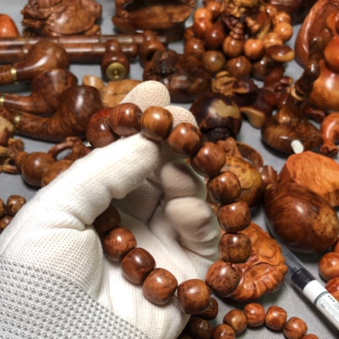 【闪购商品】木麻梨疙瘩火琉璃手把件