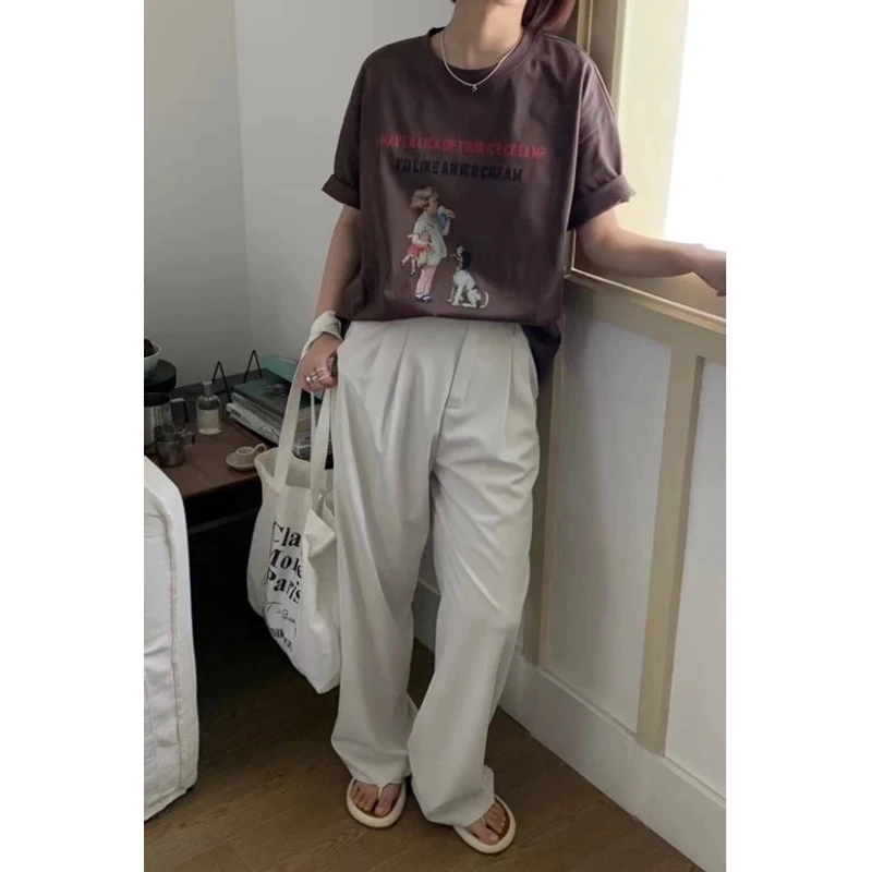 Sue.m超模甩甩裤抗皱好穿休闲裤显瘦垂感高腰长裤