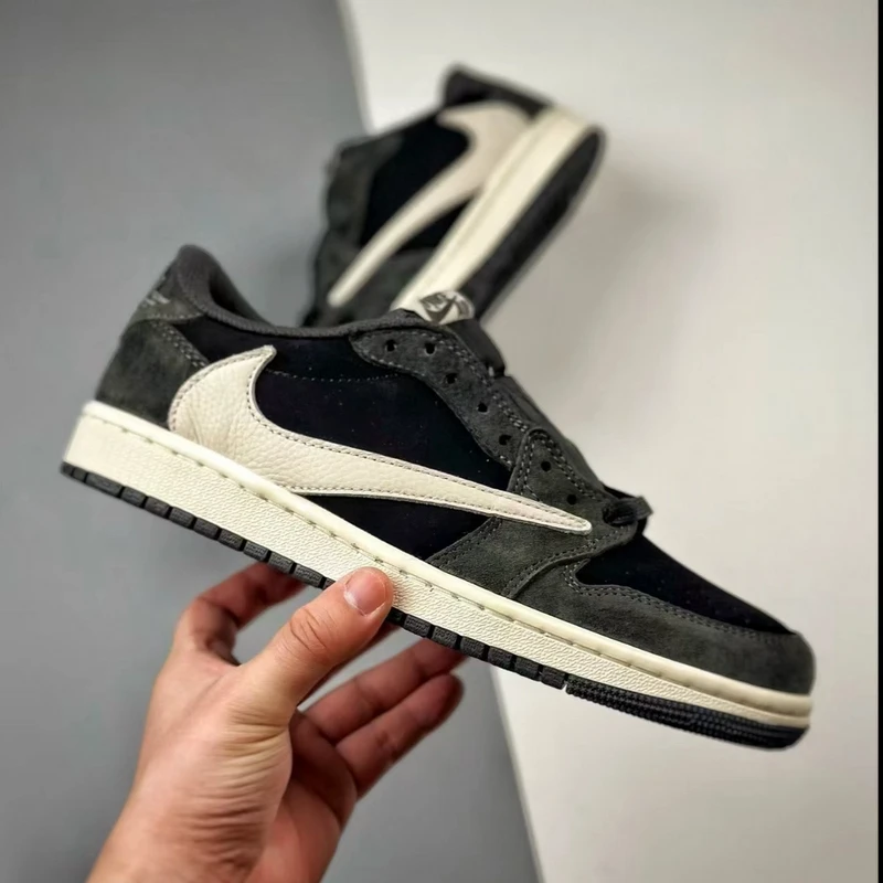 NIKE耐克AirJordan1深灰黑色低帮潮鞋百搭男女运动休闲（定制球鞋
