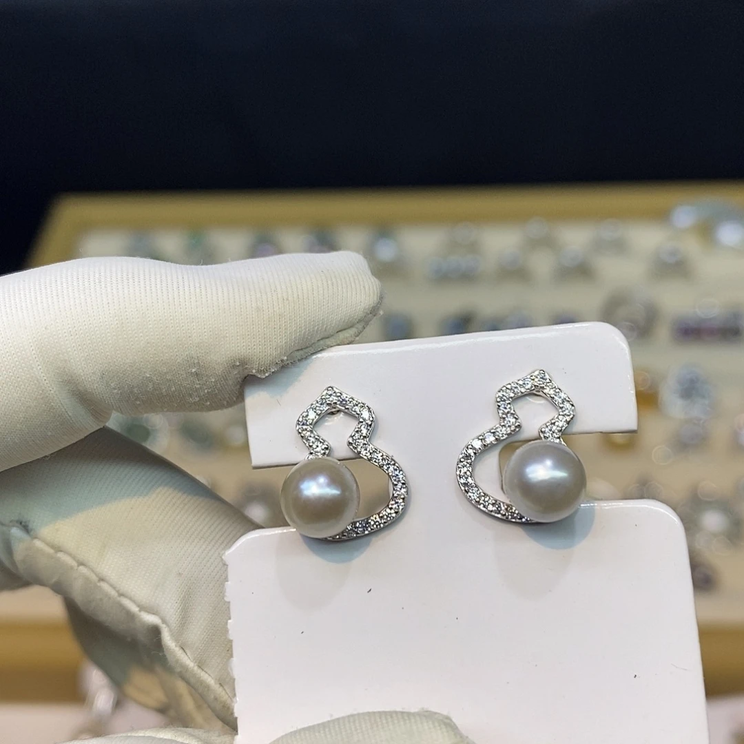 耳饰海水珍珠银S925镶嵌